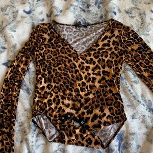 Leopard print bodysuit